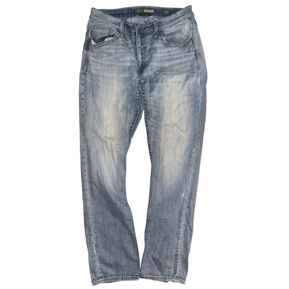 BKE Mason Tyler Mens Straight Leg Light Wash Denim Jeans 33R Stretch